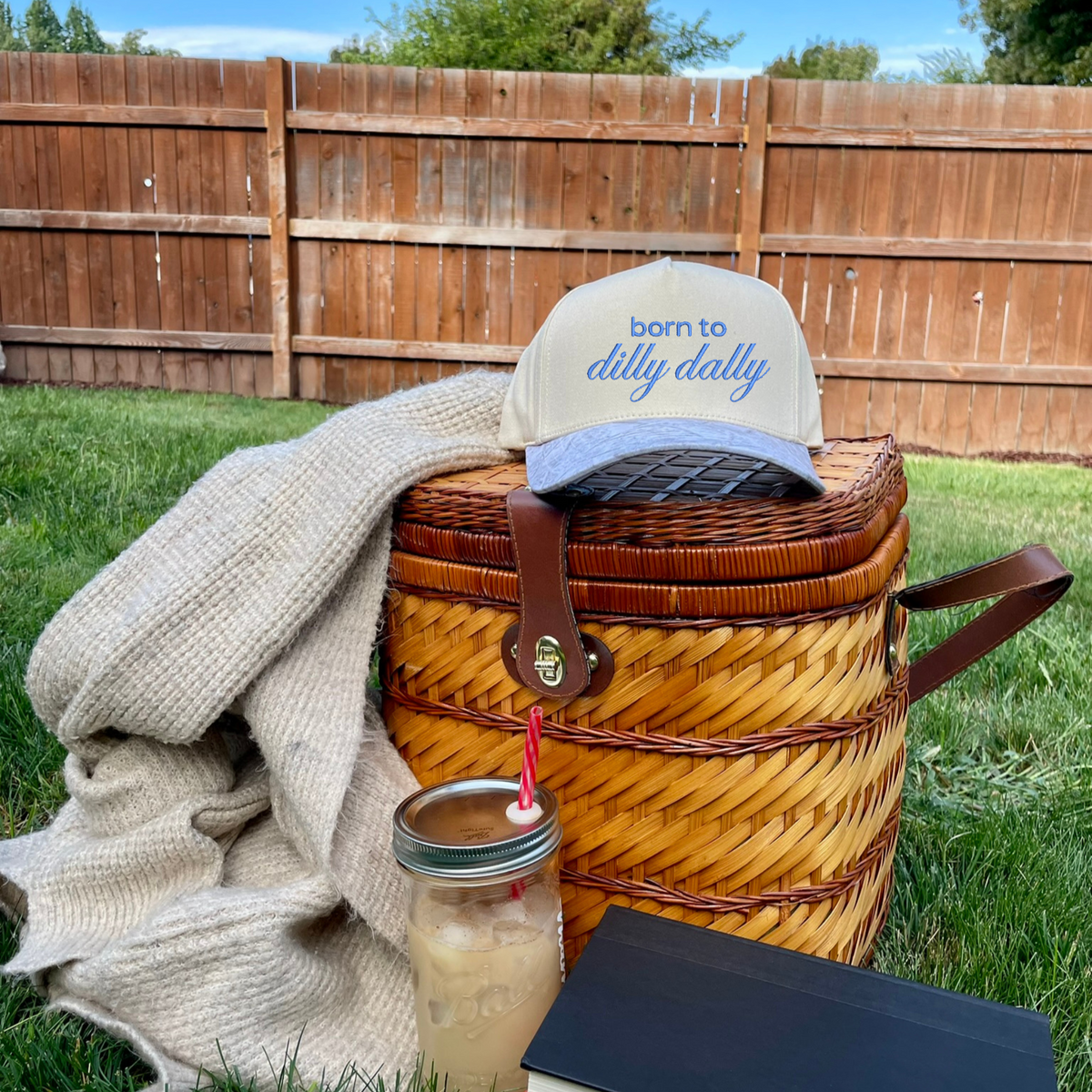 embroidered born to dilly dally hat